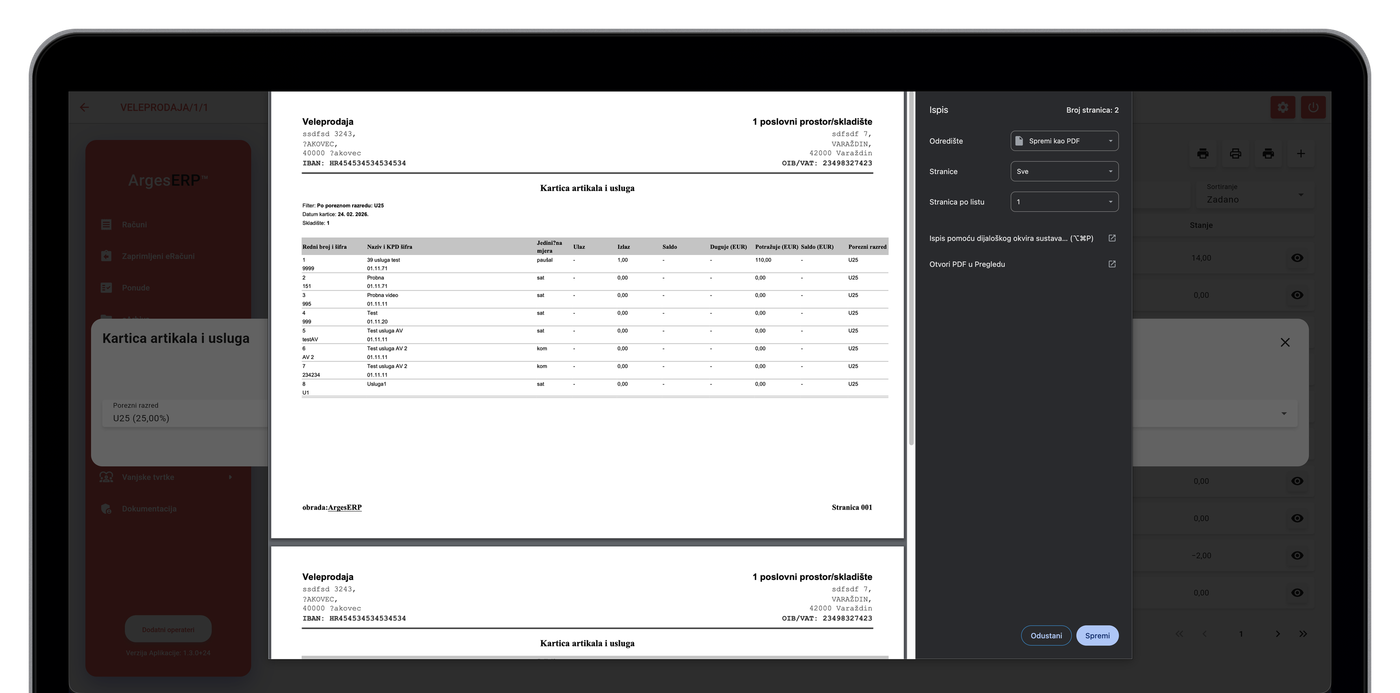 Kartica artikala i usluga